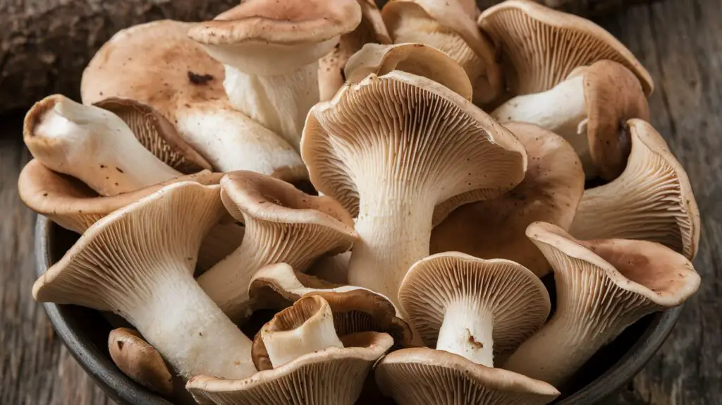 Fresh oyster mushrooms: